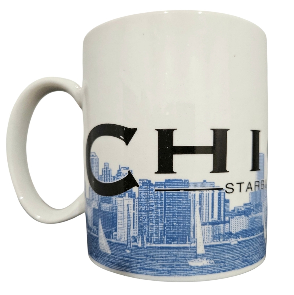 STARBUCKS 2002 CHICAGO Skyline Series One coffee mug GUC cup vintage 16 oz